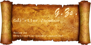 Gürtler Zsombor névjegykártya